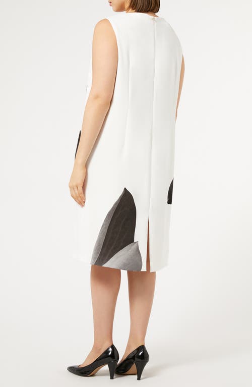 Marina Rinaldi Oggetti Print Shift Dress In White Print