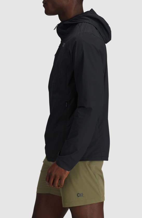 Shop Outdoor Research Shadow Wind Zip-up Hoodie In Black