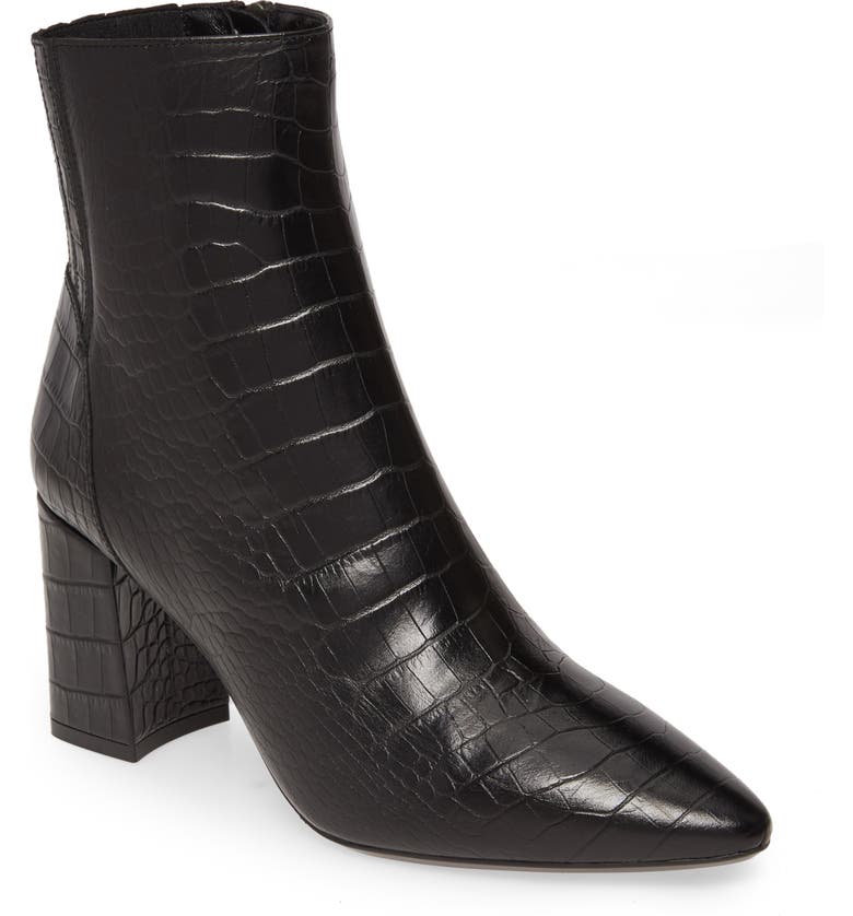 Aquatalia Posey Water Resistant Croc Embossed Bootie (Women) | Nordstrom