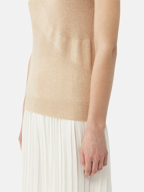 Gobi Mongolian Cashmere Organic Color Cashmere Top In Beige