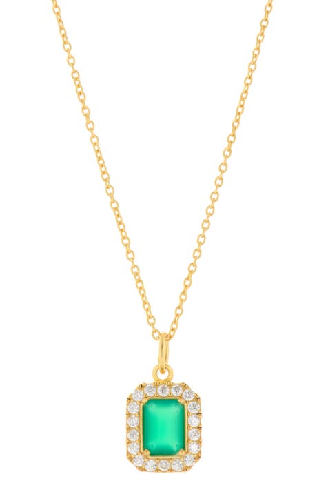 Emerald Cut Pendant Necklace