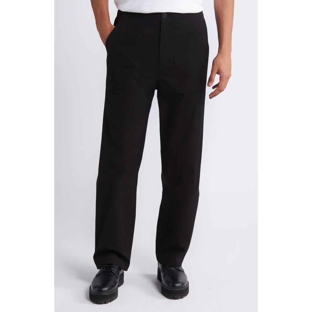 Frame Patch Cotton Traveler Chino Pants In Black