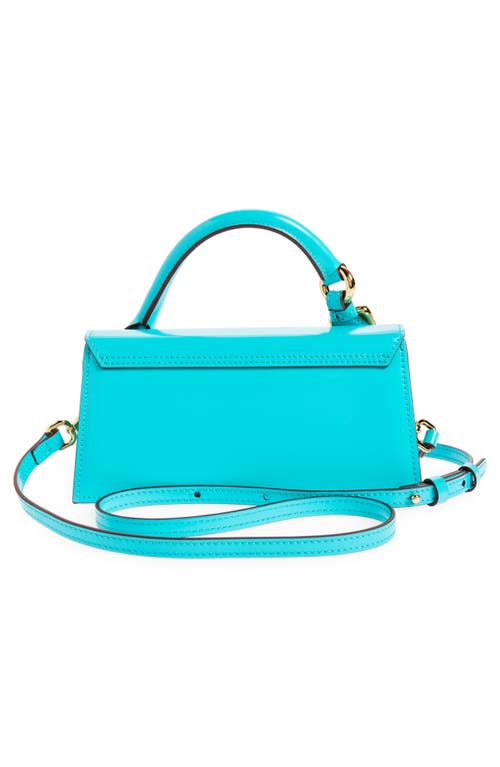 Shop Jacquemus Le Chiquito Long Buckle Detail Top Handle Bag In Turquoise