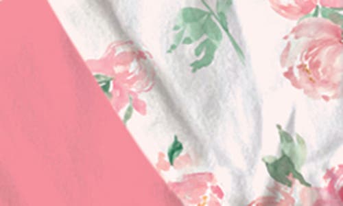 Laree + Co Katie-rae Floral Ruffle Convertible Zip Footie In Pink