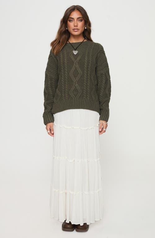 Shop Princess Polly Anaya Oversize Sweater In Green