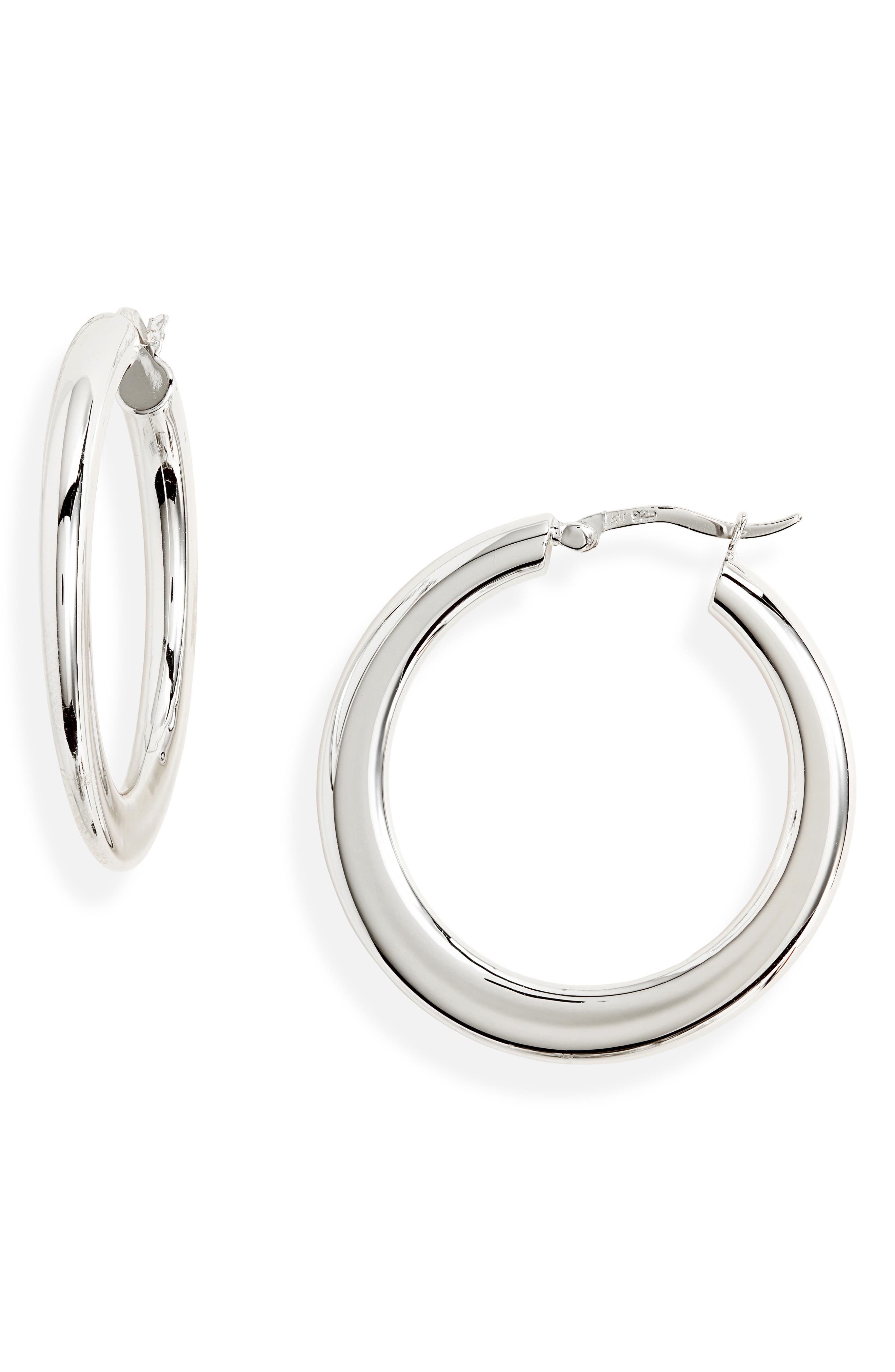 Argento Vivo Graduated Hoop Earrings In Silver