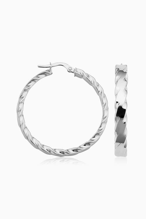 Oradina 10k Gold In Vogue Bold Hoops Earrings In White Gold