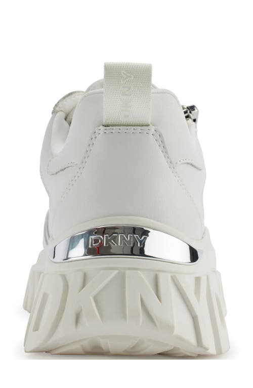 Dkny Women's Lakelyn Zip Platform Sneakers In White