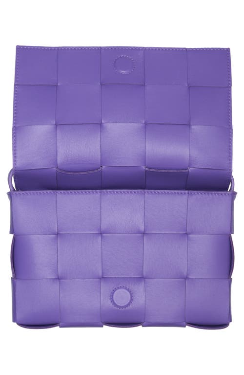 Shop Bottega Veneta Intrecciato Leather Crossbody Bag In Purple-gold