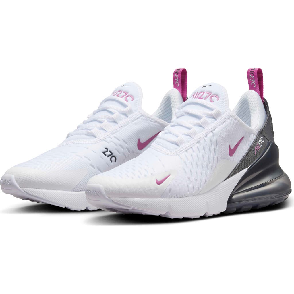 Nike Kids' Air Max 270 Sneaker In White/anthracite/hot Fuchsia