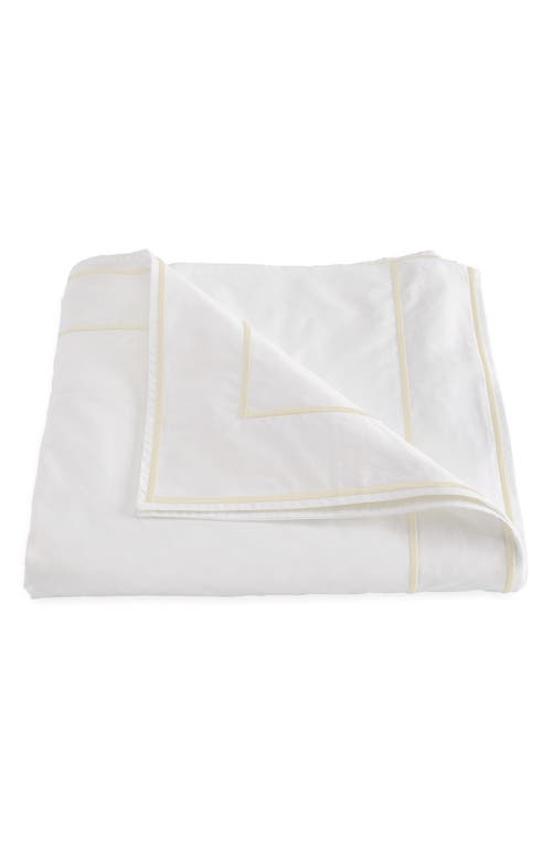 Matouk Ansonia Cotton Percale Duvet Cover In White/ivory