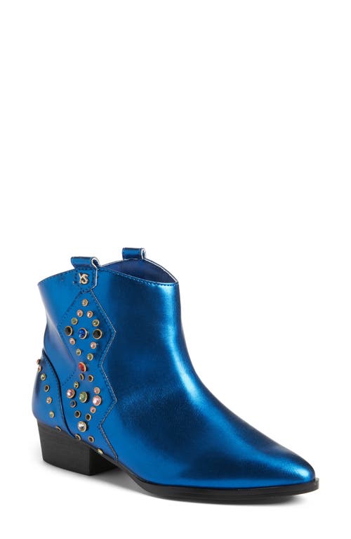 Shop Yosi Samra Kids' Miss Dallas Gem Western Boot In Blue