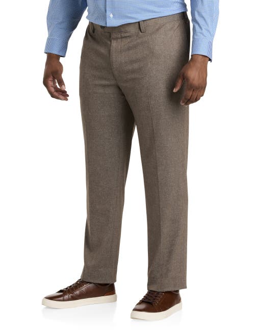 Shop Oak Hill By Dxl Waist-relaxer Dress Pants In Brown