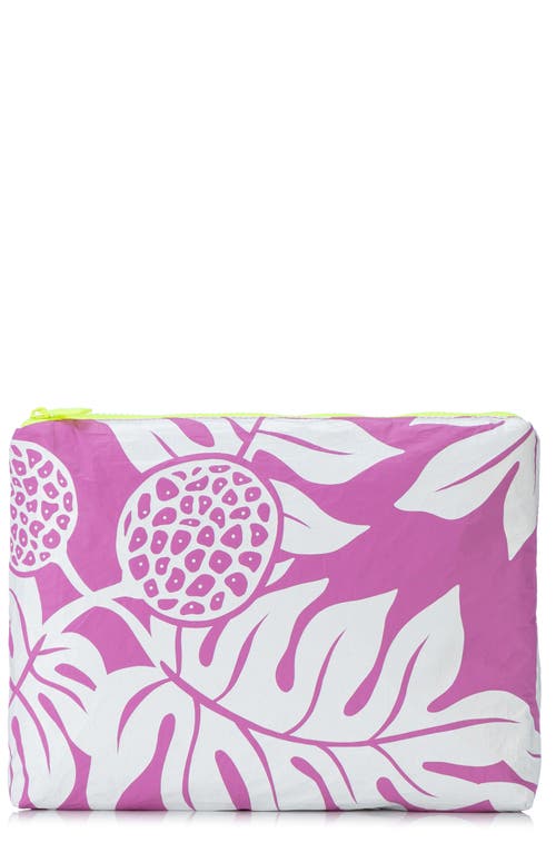 Shop Aloha Collection Medium Water Resistant Tyvek® Zip Pouch In White/orchid