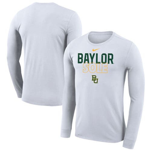 Nike White Baylor Bears 2023 On Court Bench Long Sleeve T-Shirt
