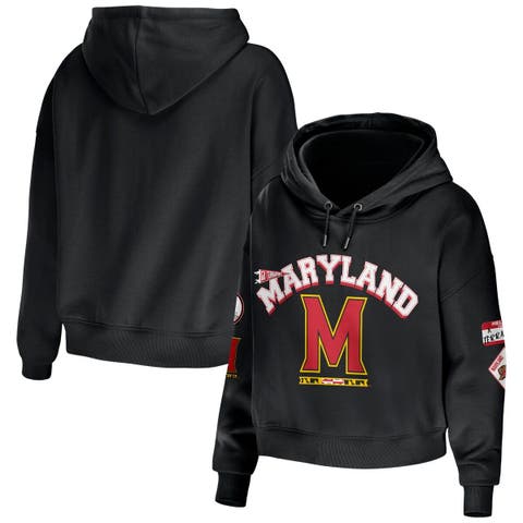 Wear by Erin Andrews Black Atlanta Falcons Modest Cropped Pullover Hoodie