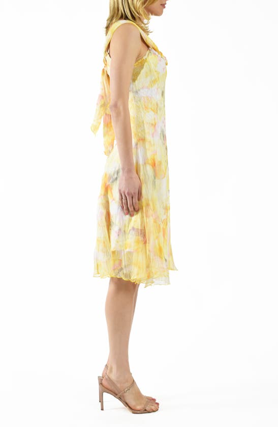 Shop Komarov Floral Chiffon & Charmeuse Cocktail Dress In Floralia