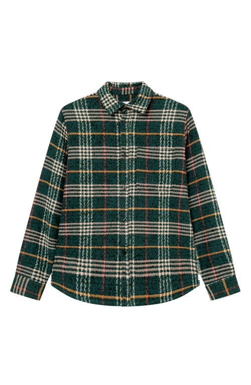 Shop Les Deux Kaleb Plaid Overshirt In Pine Green/ivory