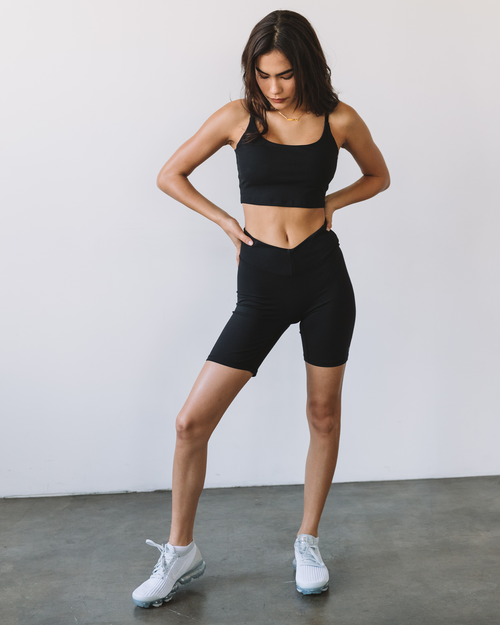 Rebody Active Melanie Crop Cloudlux Bra In Metropolis Black