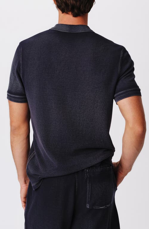 Atm Anthony Thomas Melillo Pique With Wash Short Sleeve Polo In Midnight