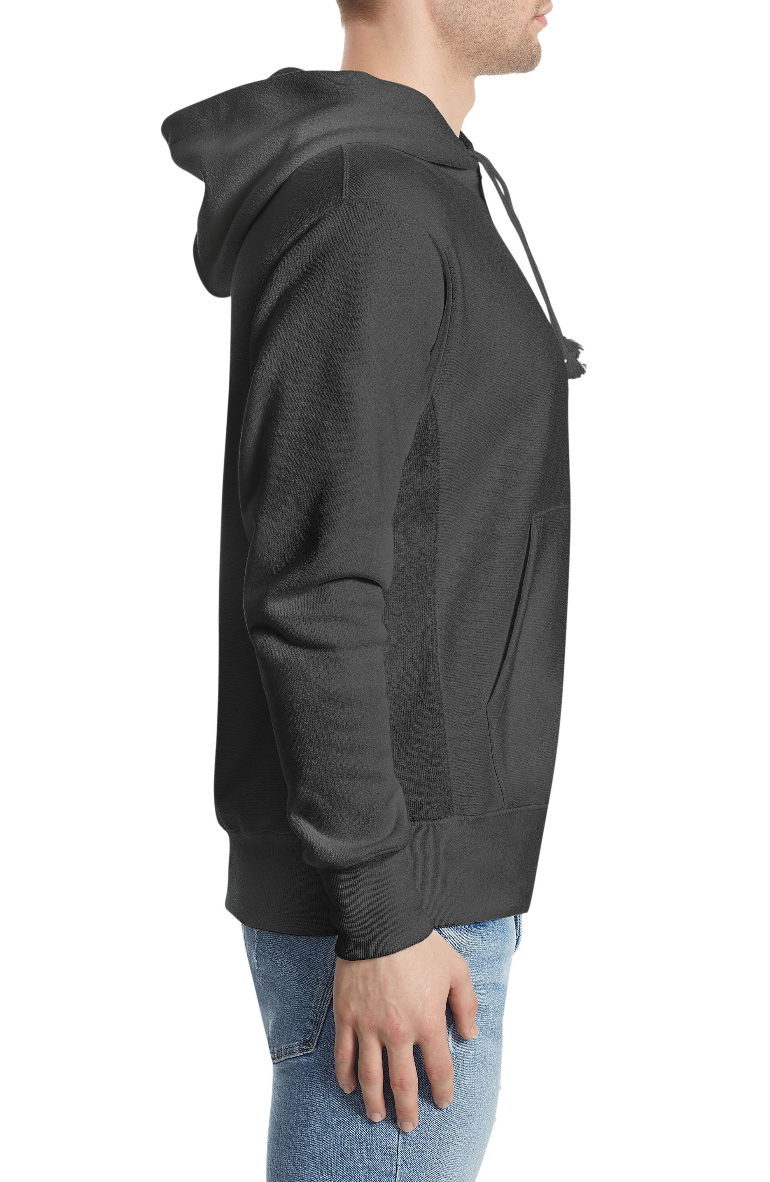 champion reverse weave pullover hoodie black