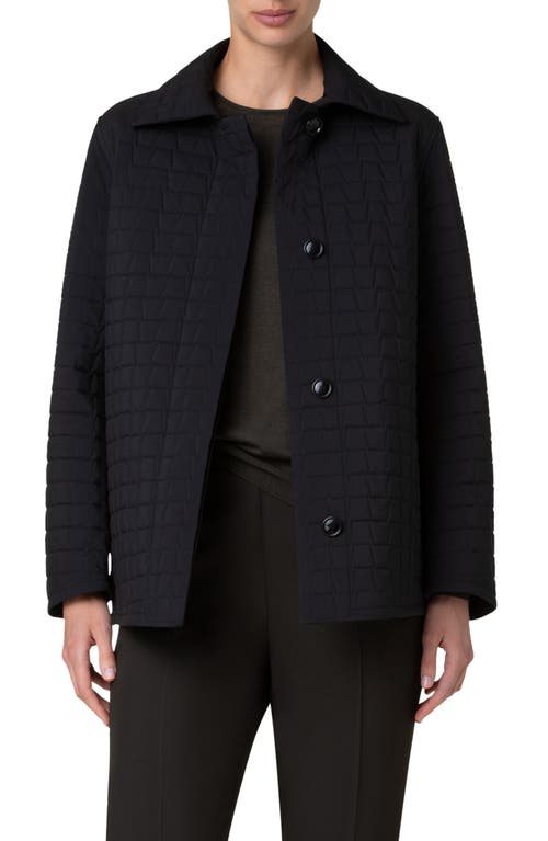 Shop Akris Wheeler Quilted Taffeta Jacket In Black