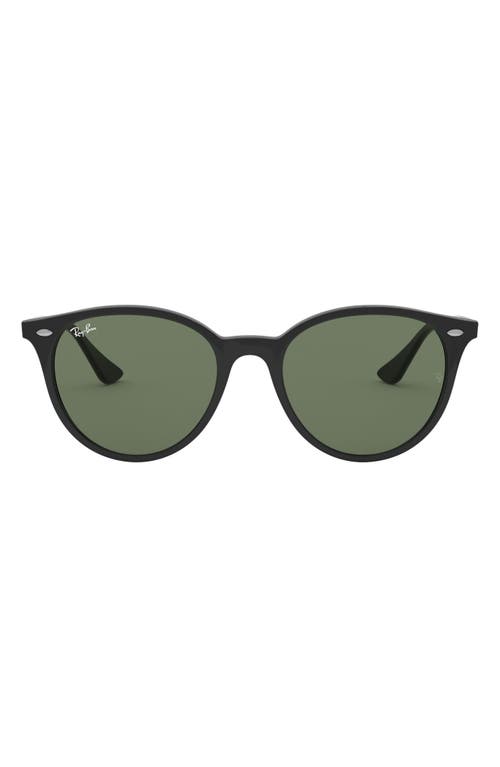 Ray Ban Ray-ban Phantos 53mm Polarized Round Sunglasses In Black/green Solid