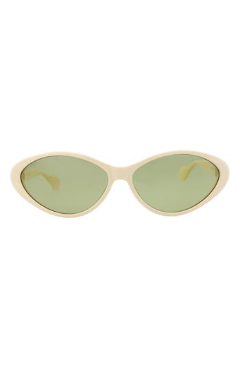 Gucci Cat Eye Sunglasses In Ivory Ivory Green
