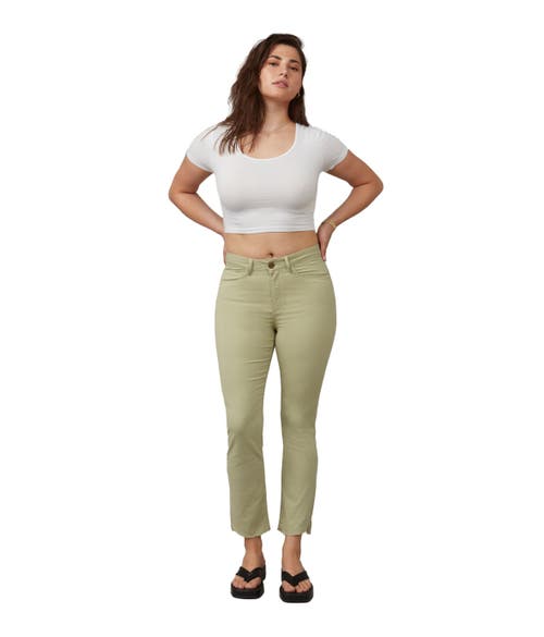 Shop Lola Jeans Kate High Rise Slim Jeans In Sage