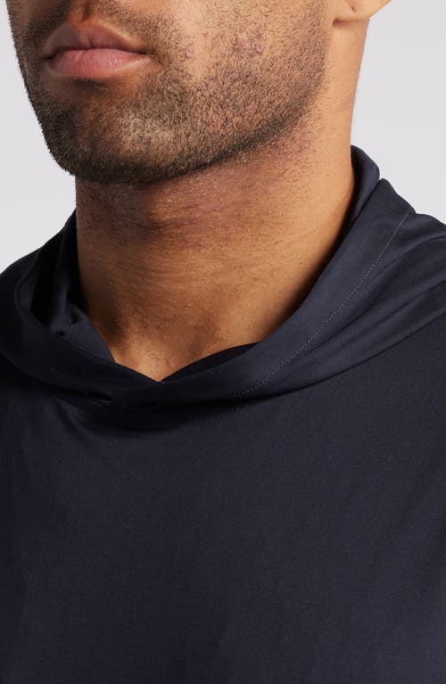 Johnnie-o Talon Prep-formance Long Sleeve Hooded T-shirt In Black