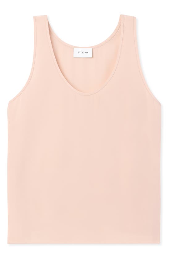 Shop St John St. John Collection Silk Crêpe De Chine Tank In Light Blossom