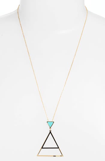 Knotty Triangle Pendant Necklace In Gold