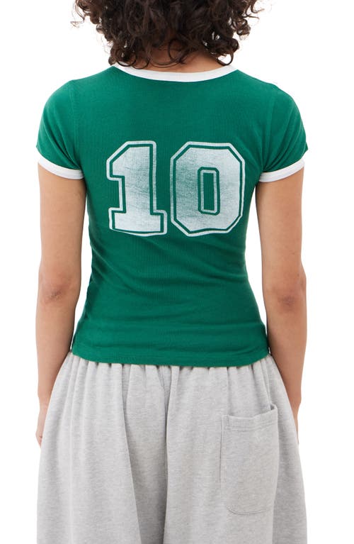 Shop Iets Frans Mia Football Baby Tee In Green