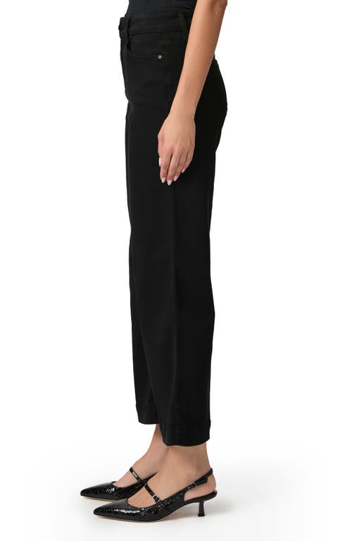 Shop Paige Anessa High Waist Ankle Wide Leg Jeans In Black Shadow