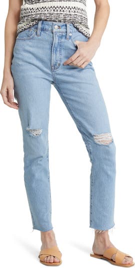 Madewell The Perfect High Waist Rip Tapered Jeans | Nordstromrack
