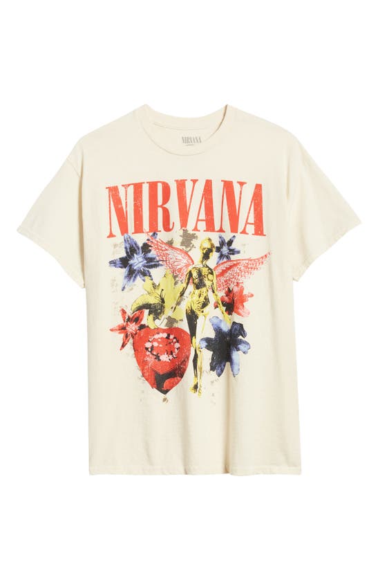 Shop Merch Traffic Nirvana Floral Unplugged Graphic T-shirt In Sand
