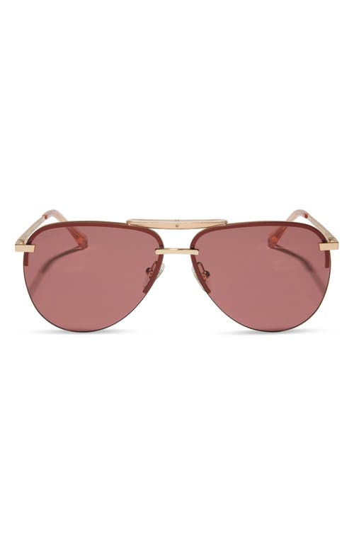 Shop Diff Tahoe 65mm Oversize Polarized Aviator Sunglasses In Gold/mauve