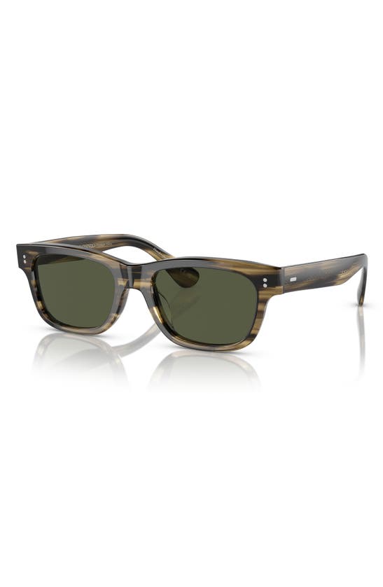 Shop Oliver Peoples Rosson Sun 53mm Square Sunglasses In Olive
