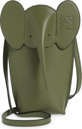 Elephant Pocket Leather Crossbody Bag in Brown - Loewe