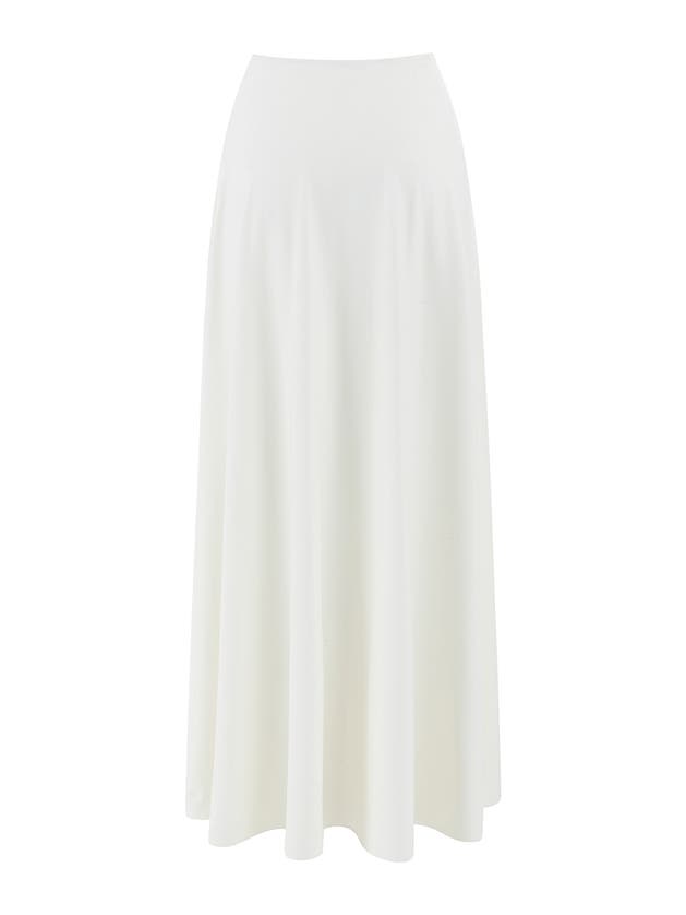 Shop Nocturne Flounced Long Skirt In Ecru