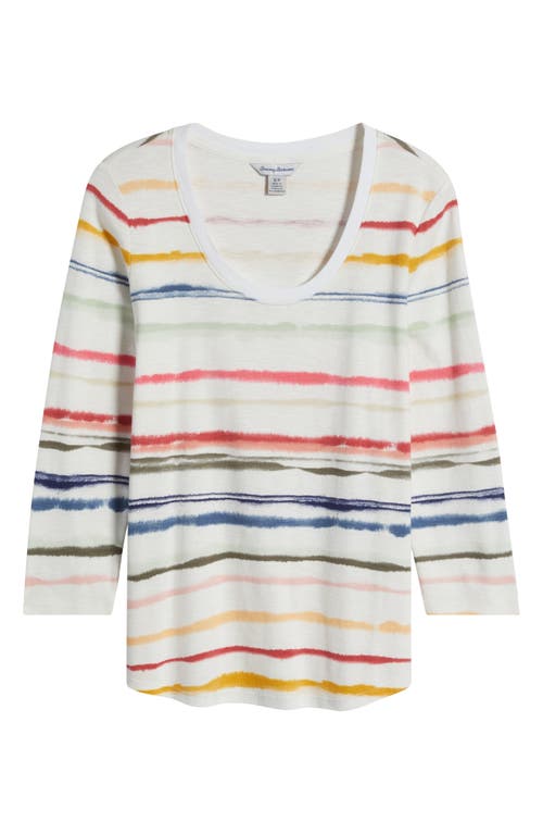 Shop Tommy Bahama Ashby Isles Sealight Stripe Cotton Top In Coconut