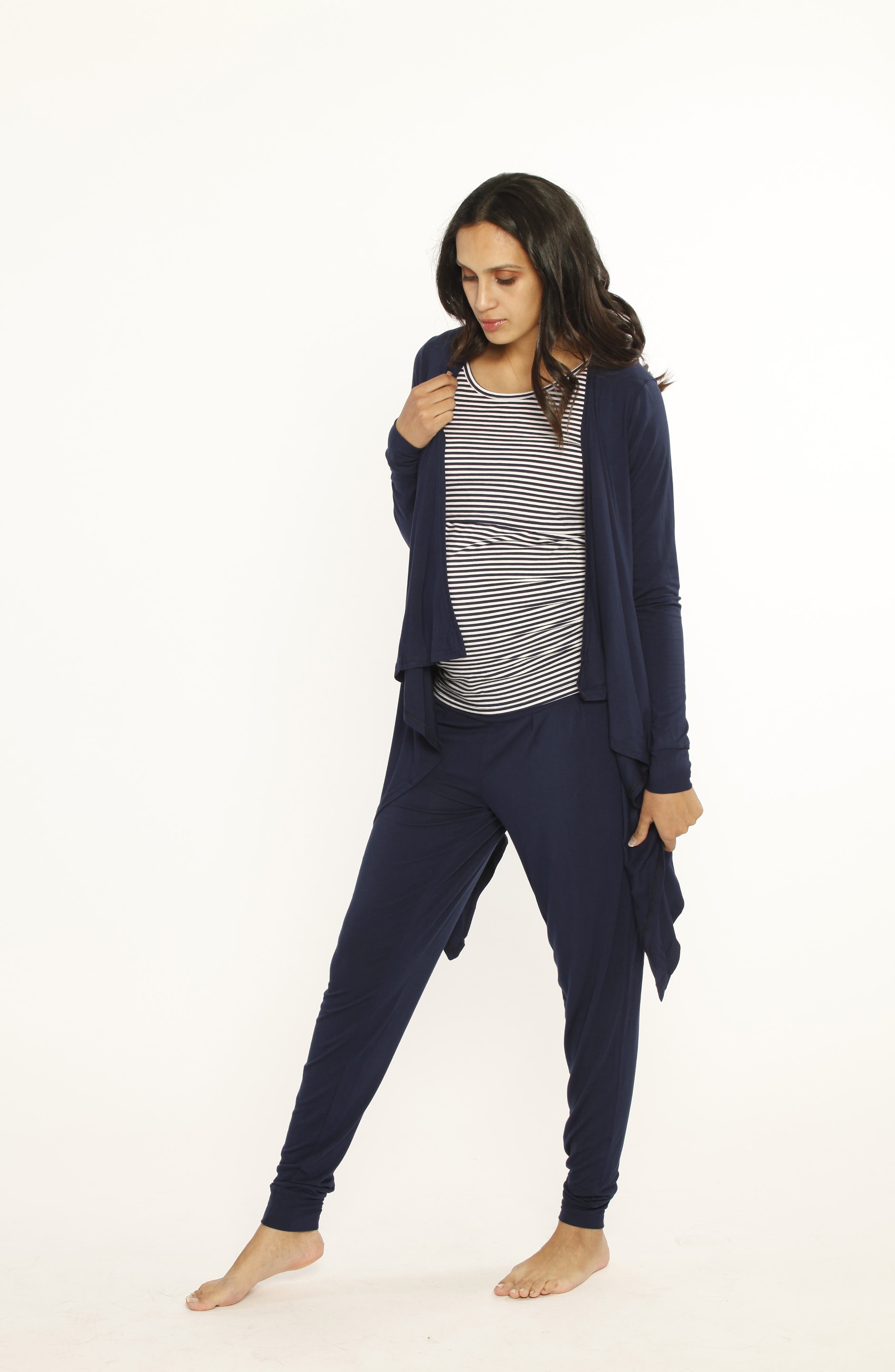 Tank, Pants, and Cardigan Set with Pockets