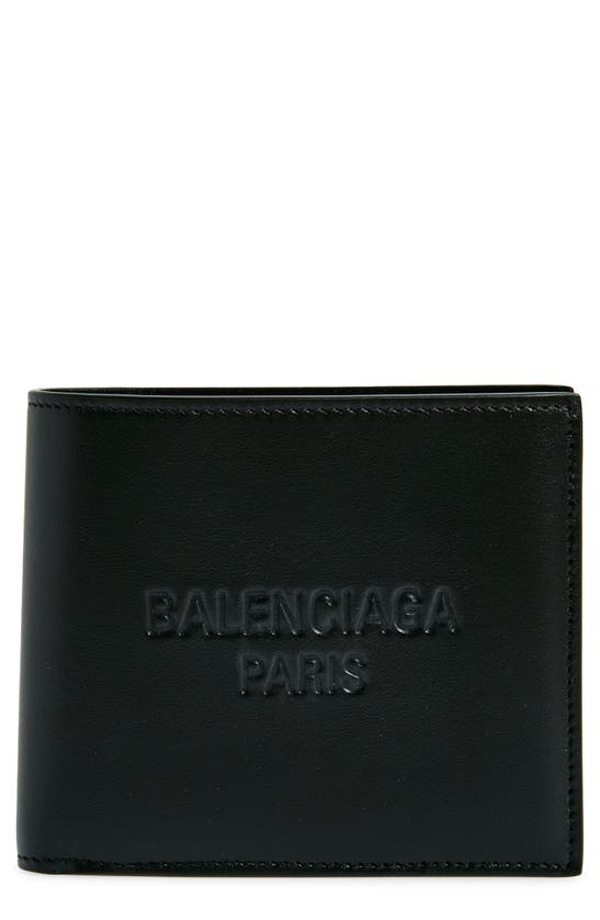 Balenciaga Duty Free Leather Bifold Wallet In Black