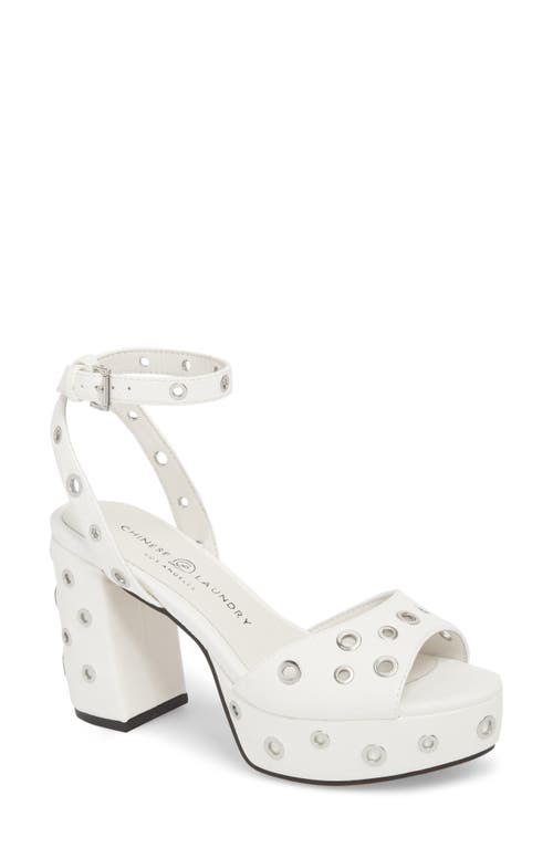Tara Grommet Platform Sandal in White