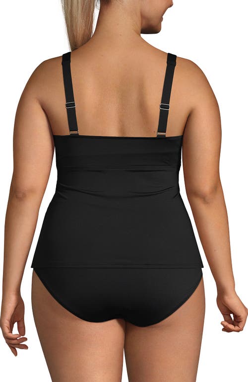 LANDS' END LANDS' END PLUS SIZE V-NECK WRAP UNDERWIRE TANKINI SWIMSUIT TOP 