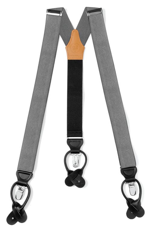 Cufflinks, Inc . Heathered Grey Adjustable Suspenders In Black