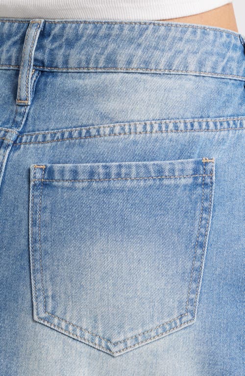 Shop Ptcl Studded Denim Miniskirt In Indigo