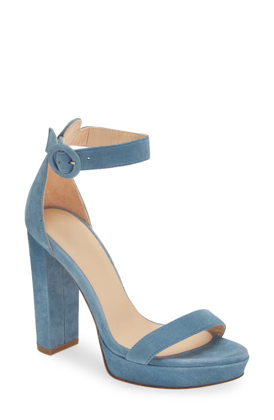 L Agence Cecile Ankle Strap Sandal In Riviera Blue | ModeSens