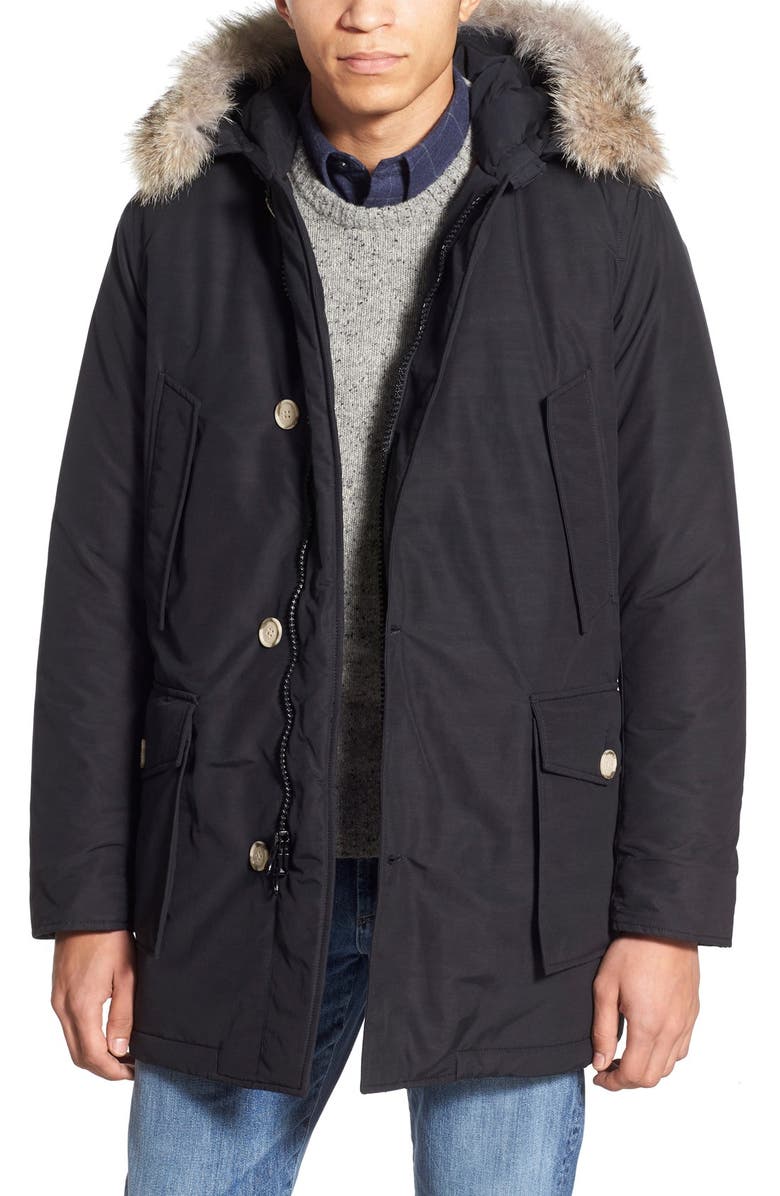Woolrich 'Polar' Water Repellent Parka with Genuine Coyote Fur Trim ...