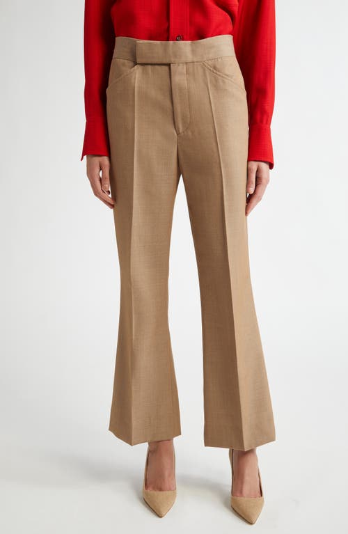 Shop Victoria Beckham '70s Ankle Flare Leg Pants In Tobacco